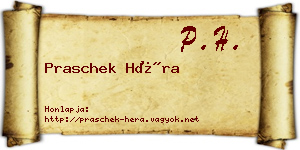 Praschek Héra névjegykártya